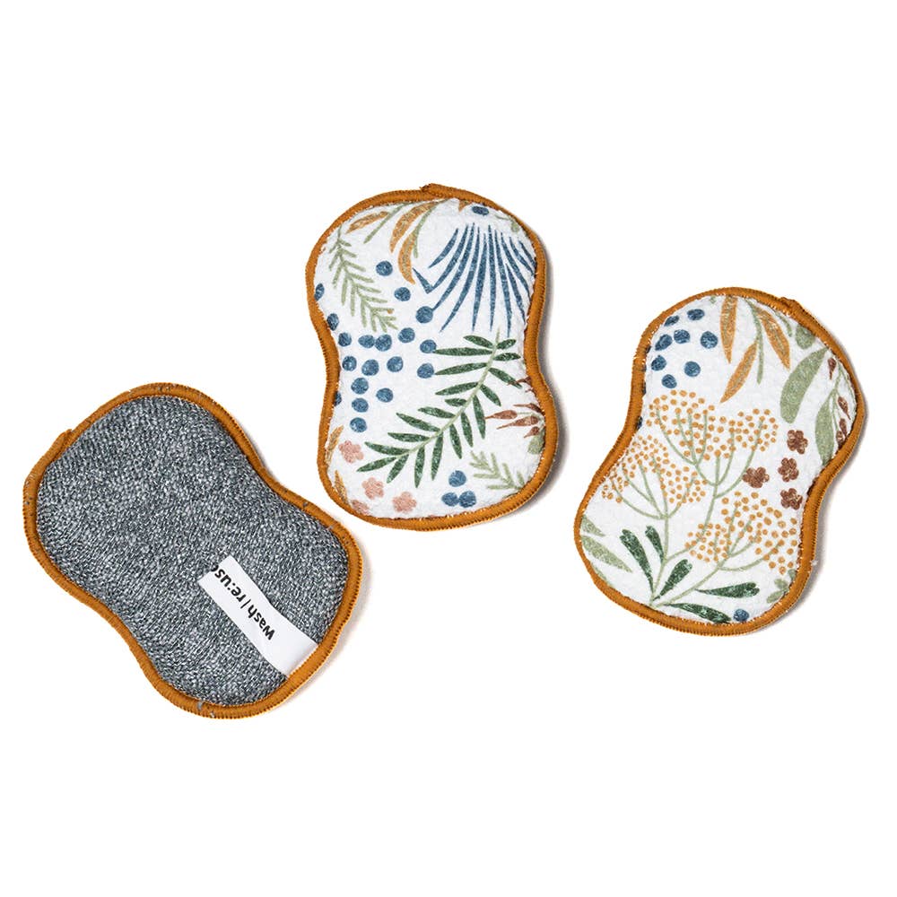 RE:Usable Sponge Set of 3 - Multi Leaf in Gold