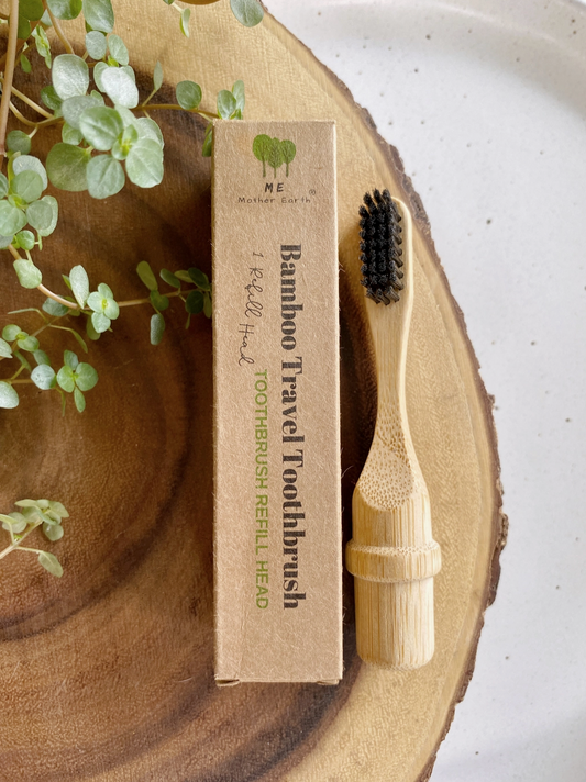 All-in-One Bamboo Travel Toothbrush with Replaceable Head