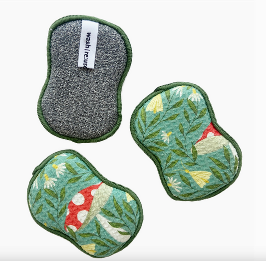 Re:Usable Sponge Set of 3 - Mushroom Garden